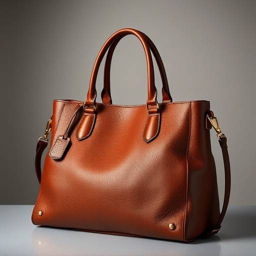 Borsa a mano in pelle marrone Bellissima Moda con dettagli dorati e tracolla regolabile.