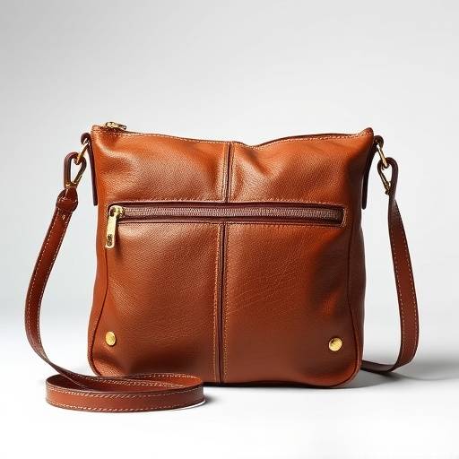 Borsa a tracolla in pelle marrone di Bellissima Moda con finiture dorate e chiusura a scatto